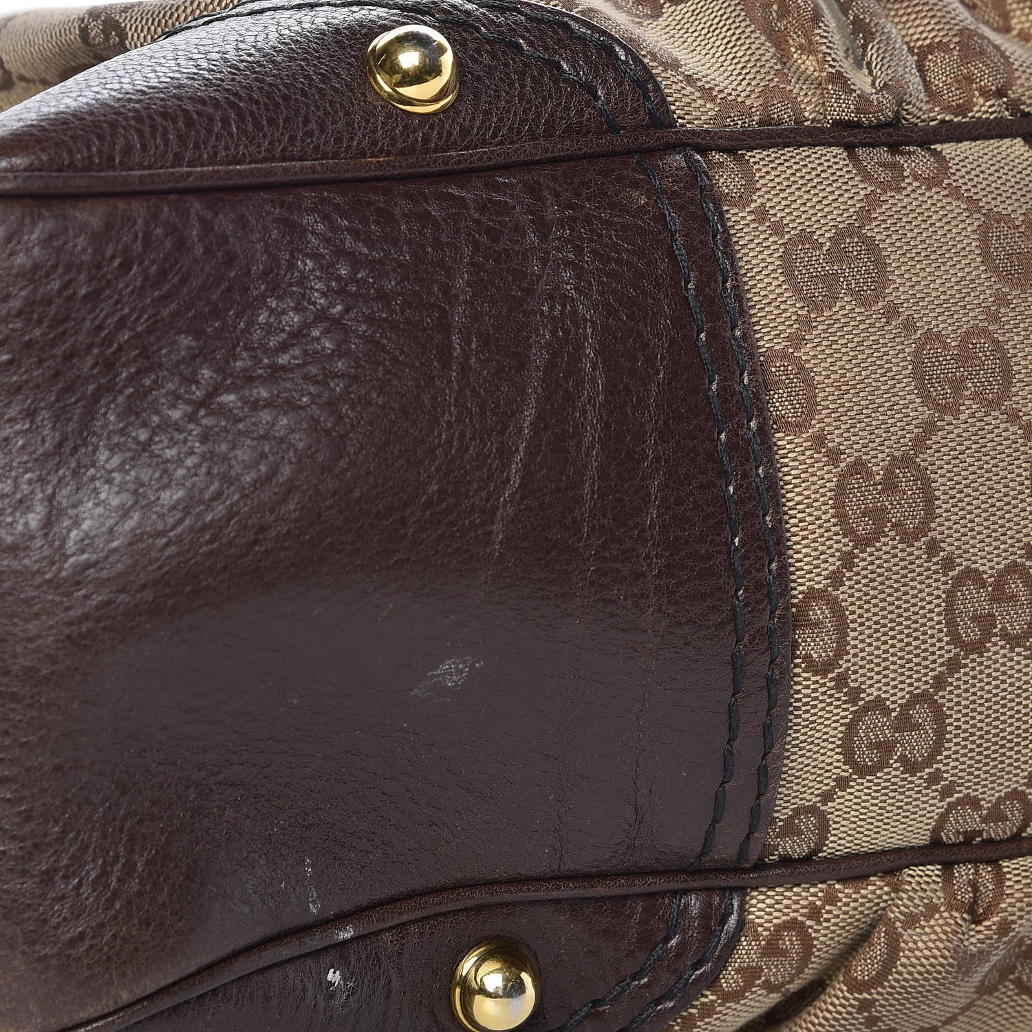 Gucci Monogram Medium Jockey Hobo Dark Brown 11 of 12