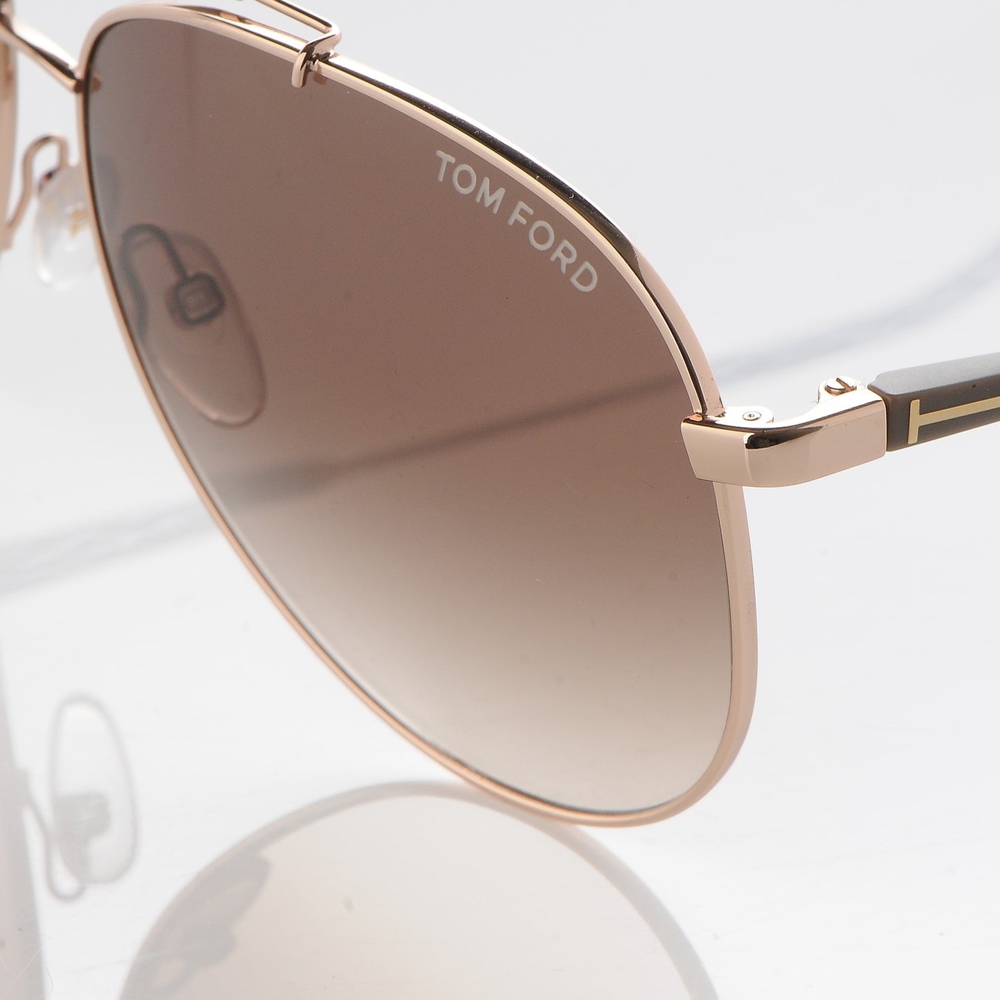 Rick Aviator Sunglasses TF378 Rose Gold Brown