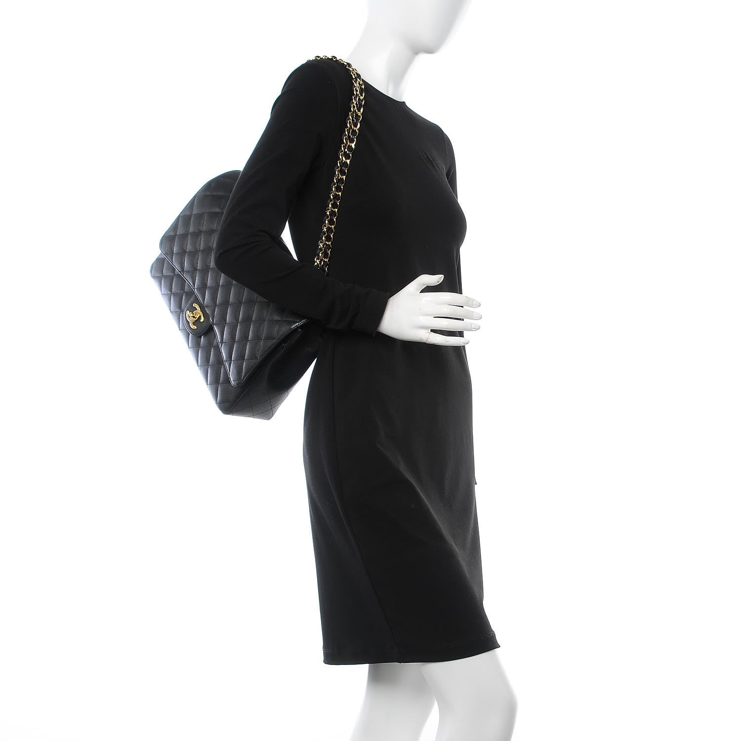 Chanel Caviar Quilted Maxi Double Flap Black 2 of 7