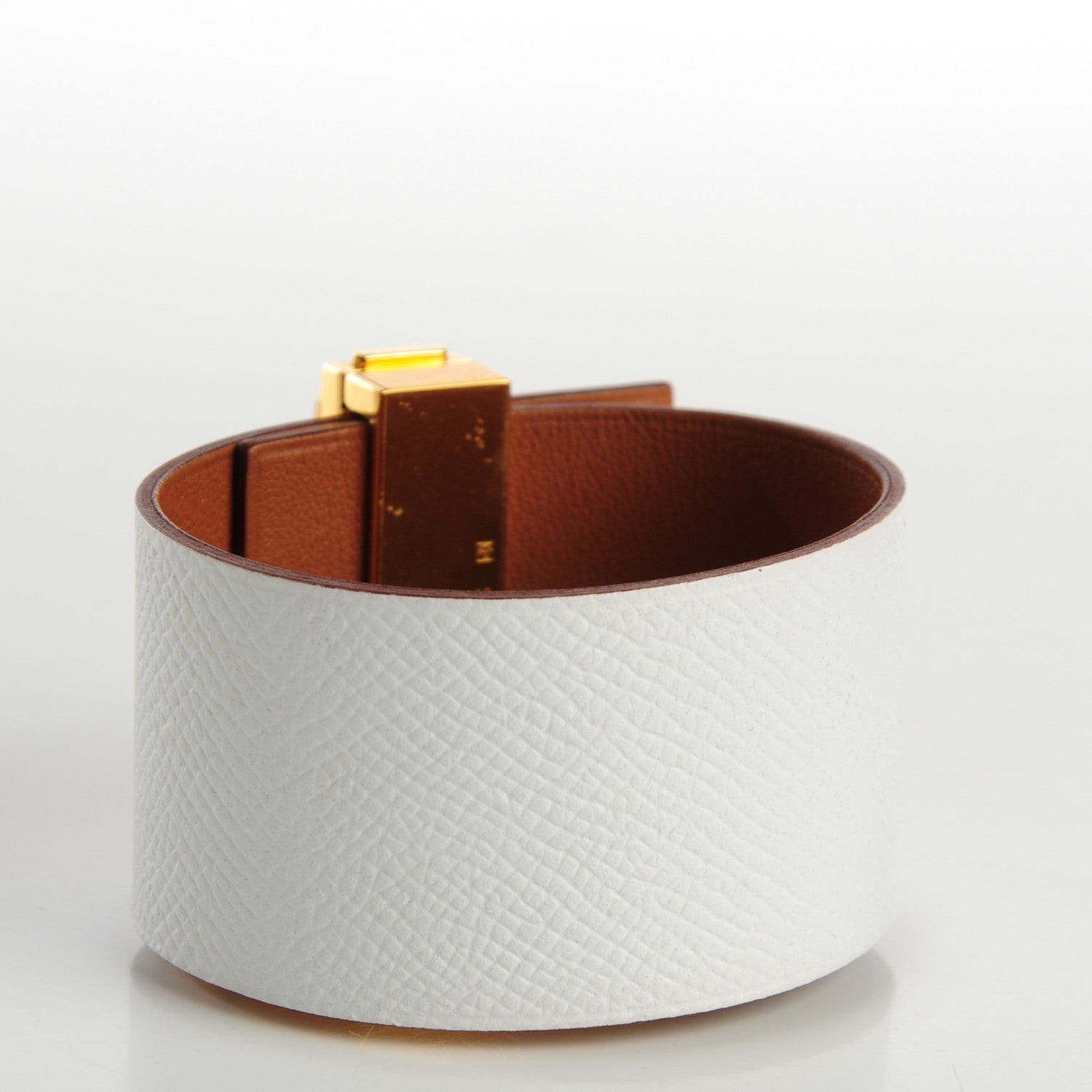Hermes Epsom Imprevisible Bracelet MM White 3 of 6