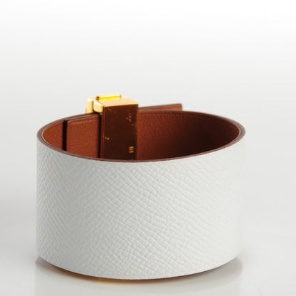 Hermes Epsom Imprevisible Bracelet MM White 3 of 6