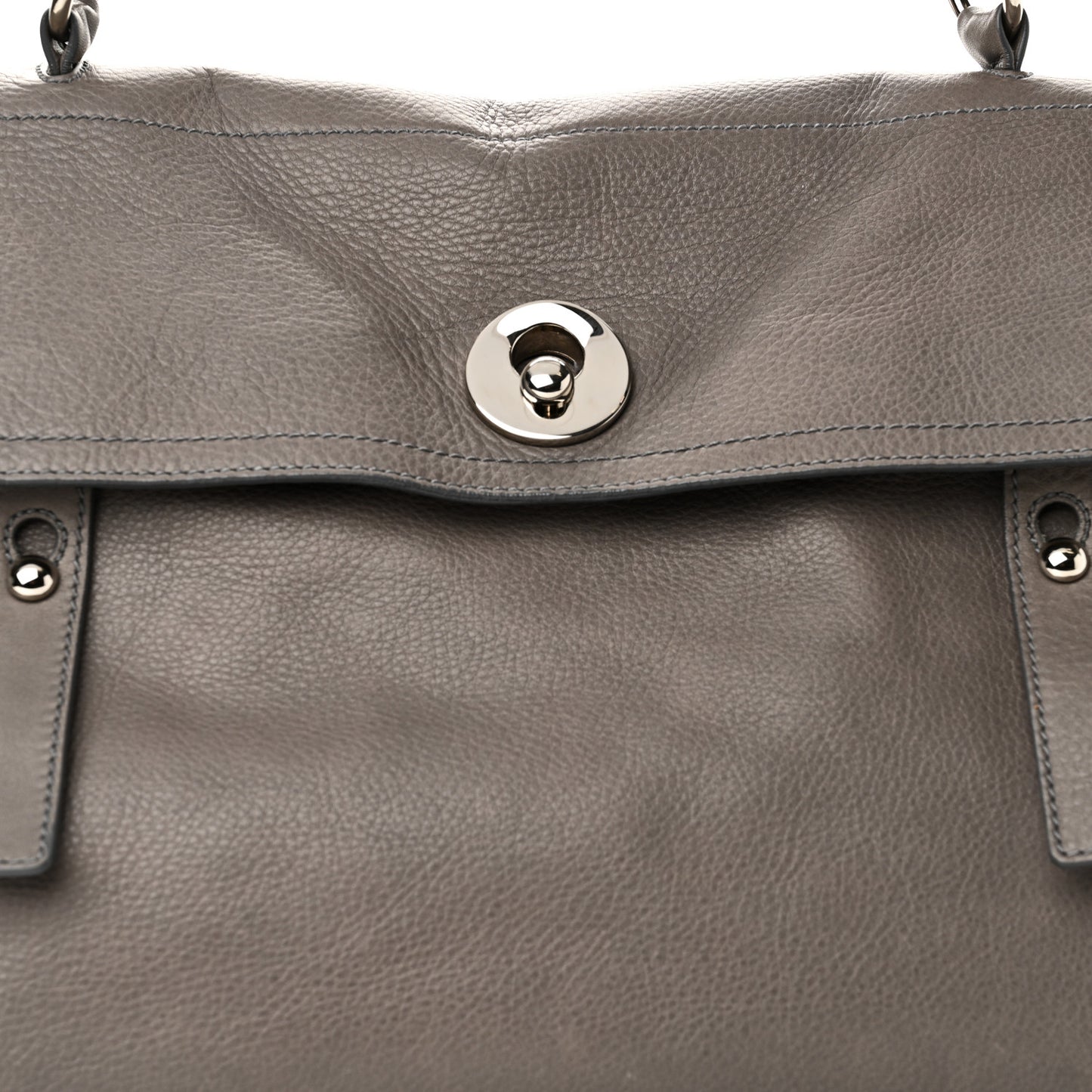 Calfskin Canvas Large Muse Two Grey