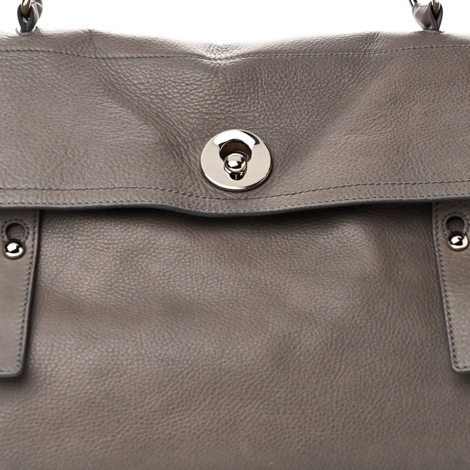 Saint Laurent Calfskin Canvas Large Muse Two Grey 8 of 10