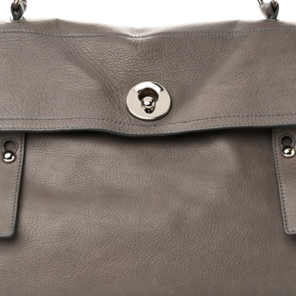 Saint Laurent Calfskin Canvas Large Muse Two Grey 8 of 10