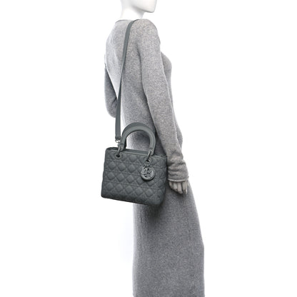 Christian Dior Ultra Matte Calfskin Cannage Medium Lady Dior Grey Stone 3 of 10