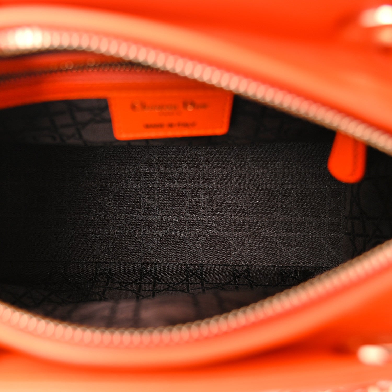 Christian Dior Lambskin Cannage Medium Lady Dior Orange 5 of 11