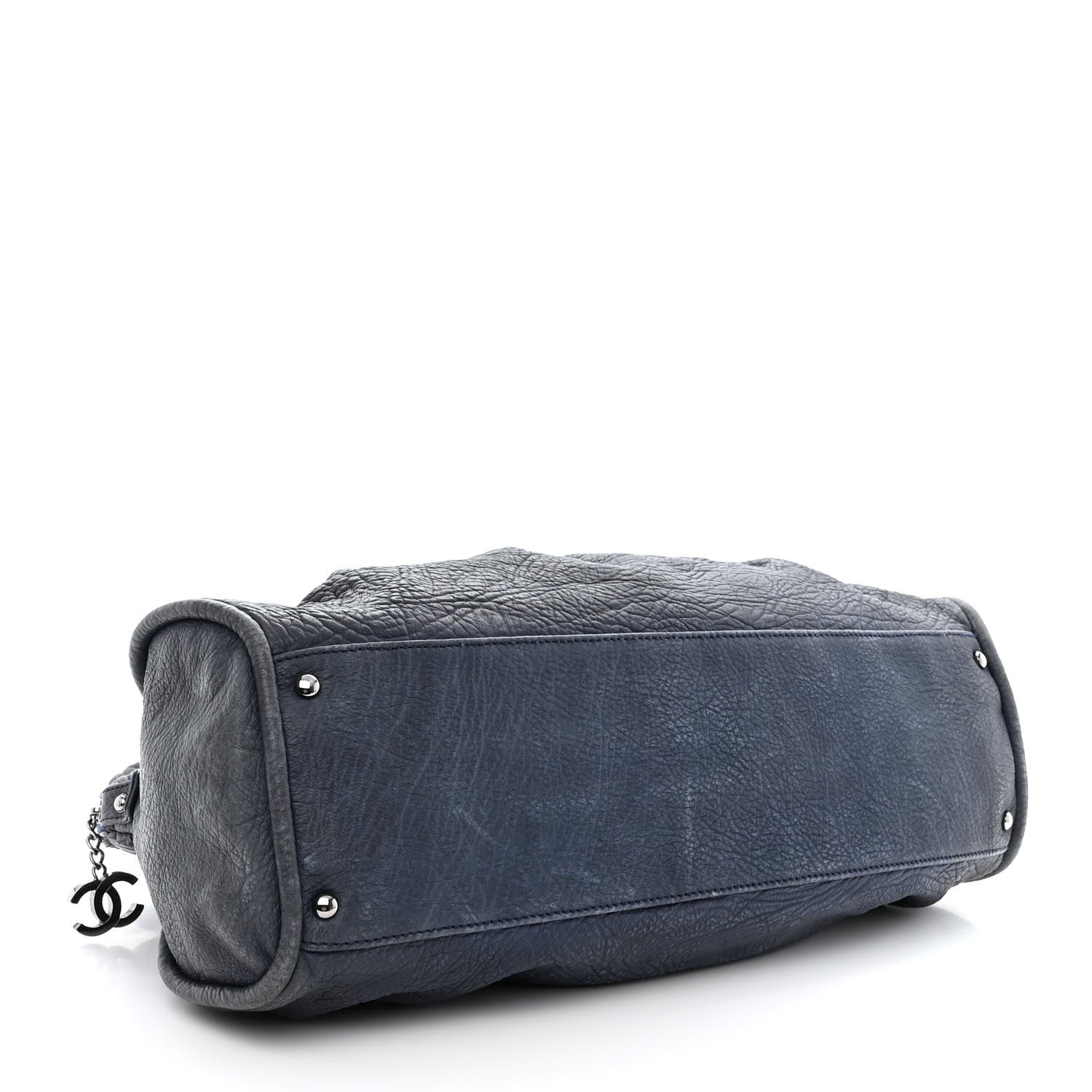 Chanel Distressed Lambskin Lady Braid Large Satchel Dark Blue 4 of 10