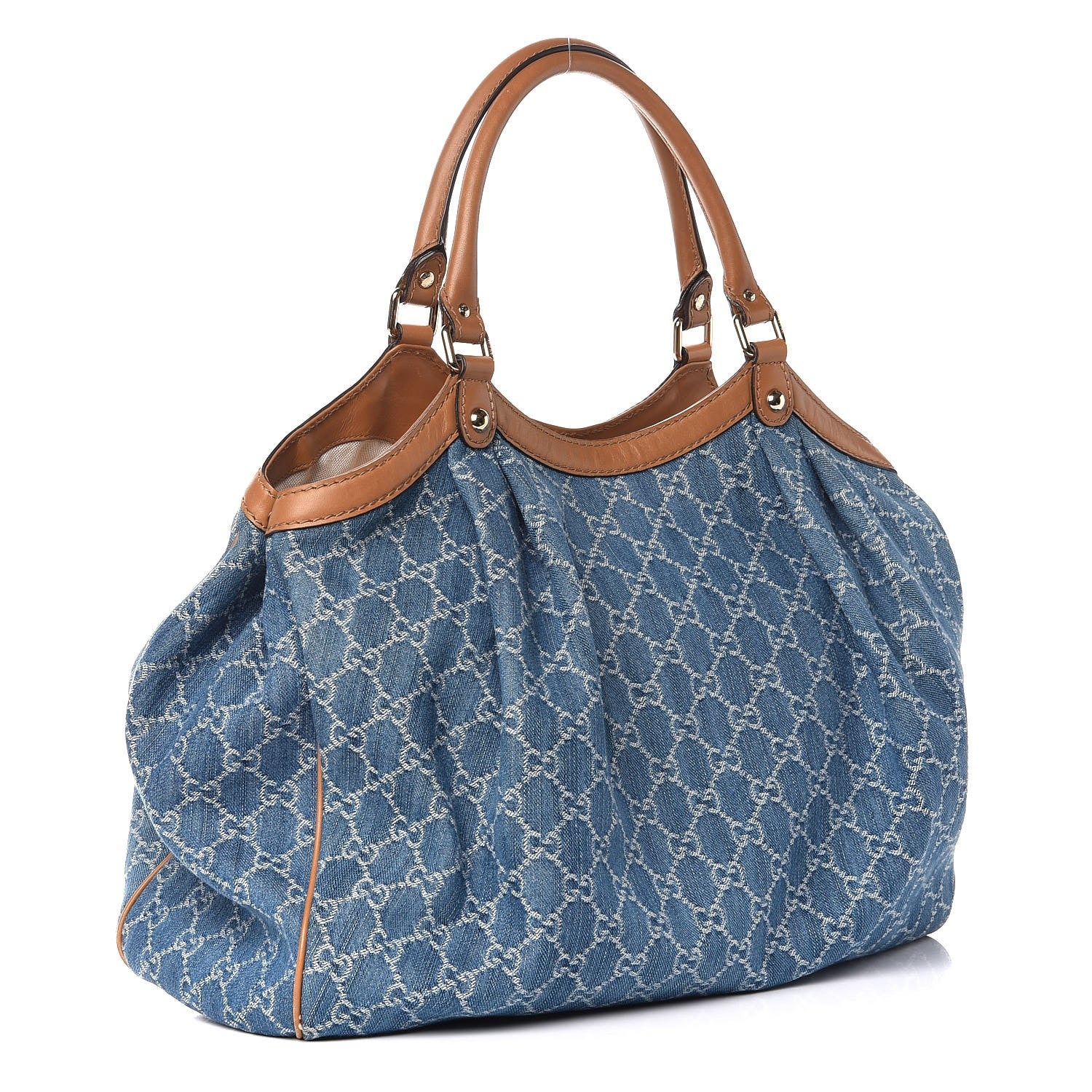 Gucci Denim Monogram Large Sukey Tote 3 of 8