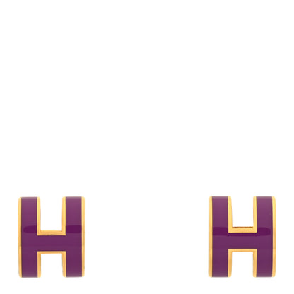 Hermes Gold Lacquered Mini Pop H Earrings Anemone 1 of 5