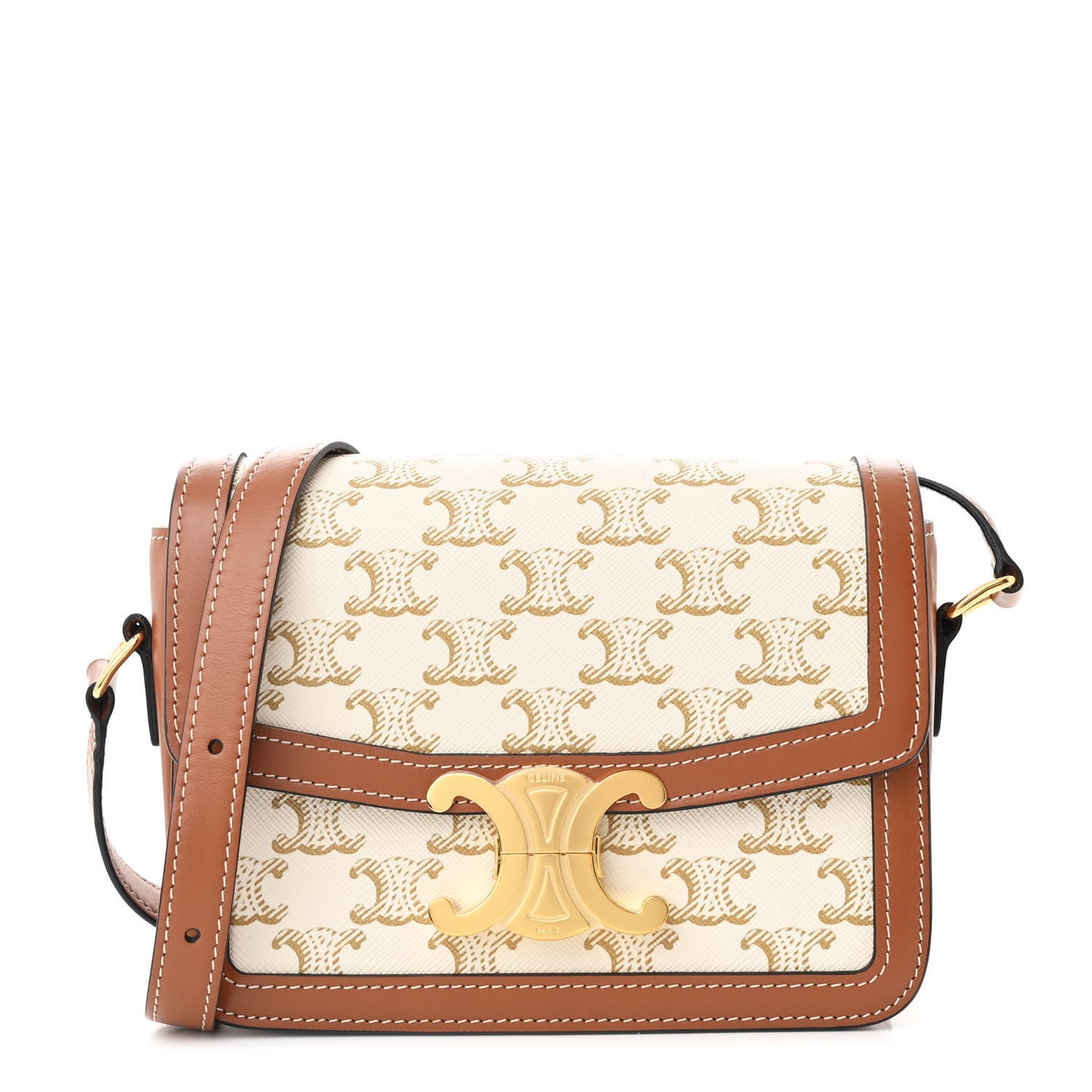 Calfskin Triomphe Canvas Teen Triomphe White