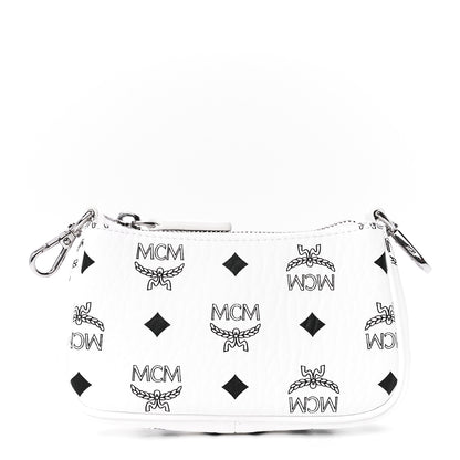 MCM Visetos Multi Pochette Black White Cognac 1 of 9