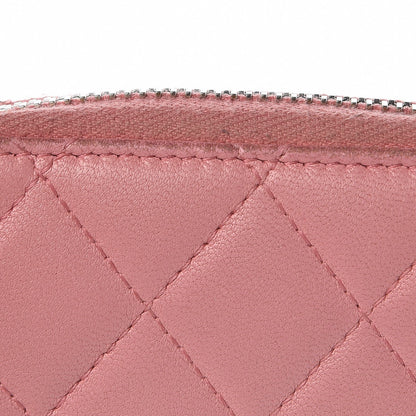 Chanel Lambskin Quilted Zip Around Coin Purse Wallet Pink 11 of 14
