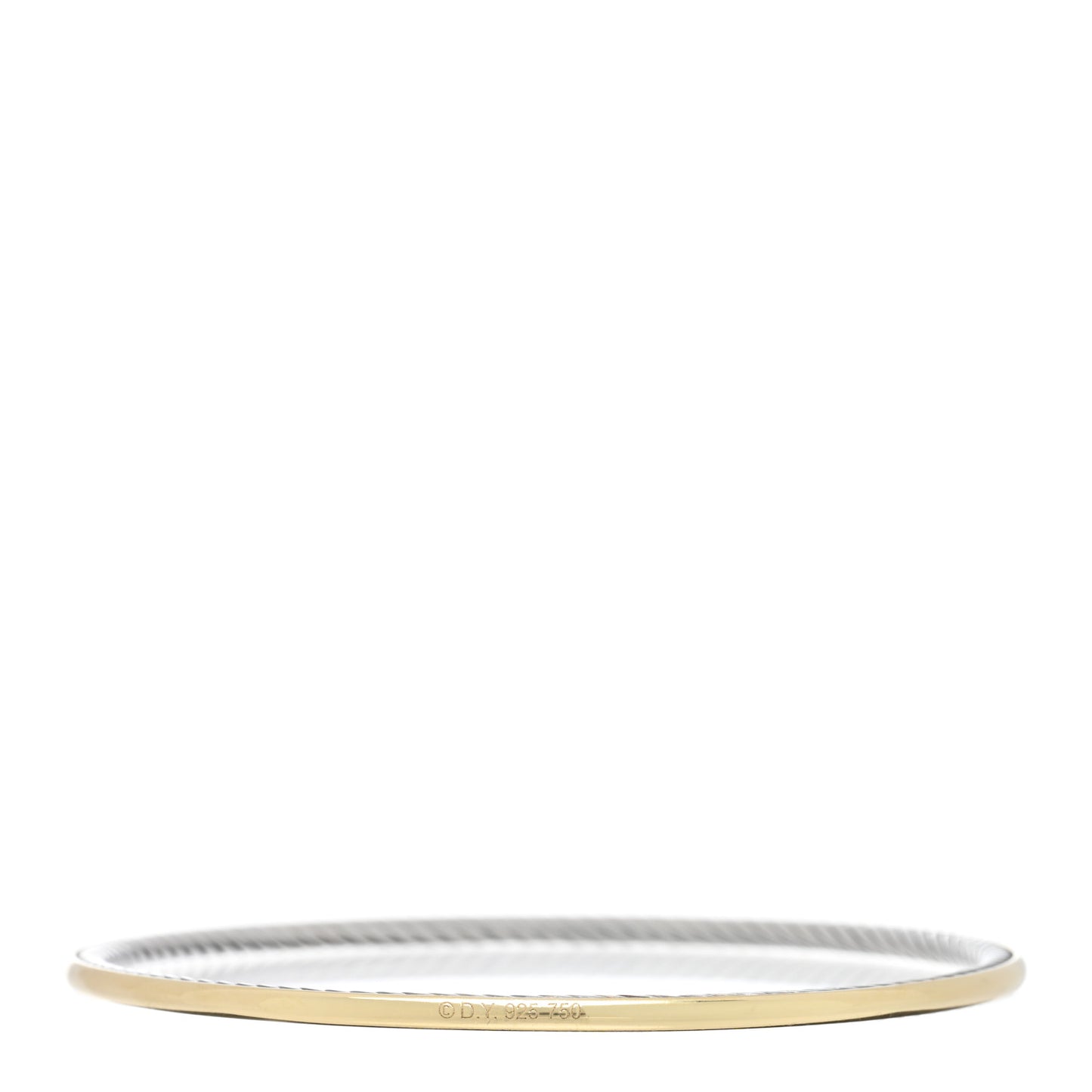 Sterling Silver 18K Yellow Gold Cable Bangle Bracelet