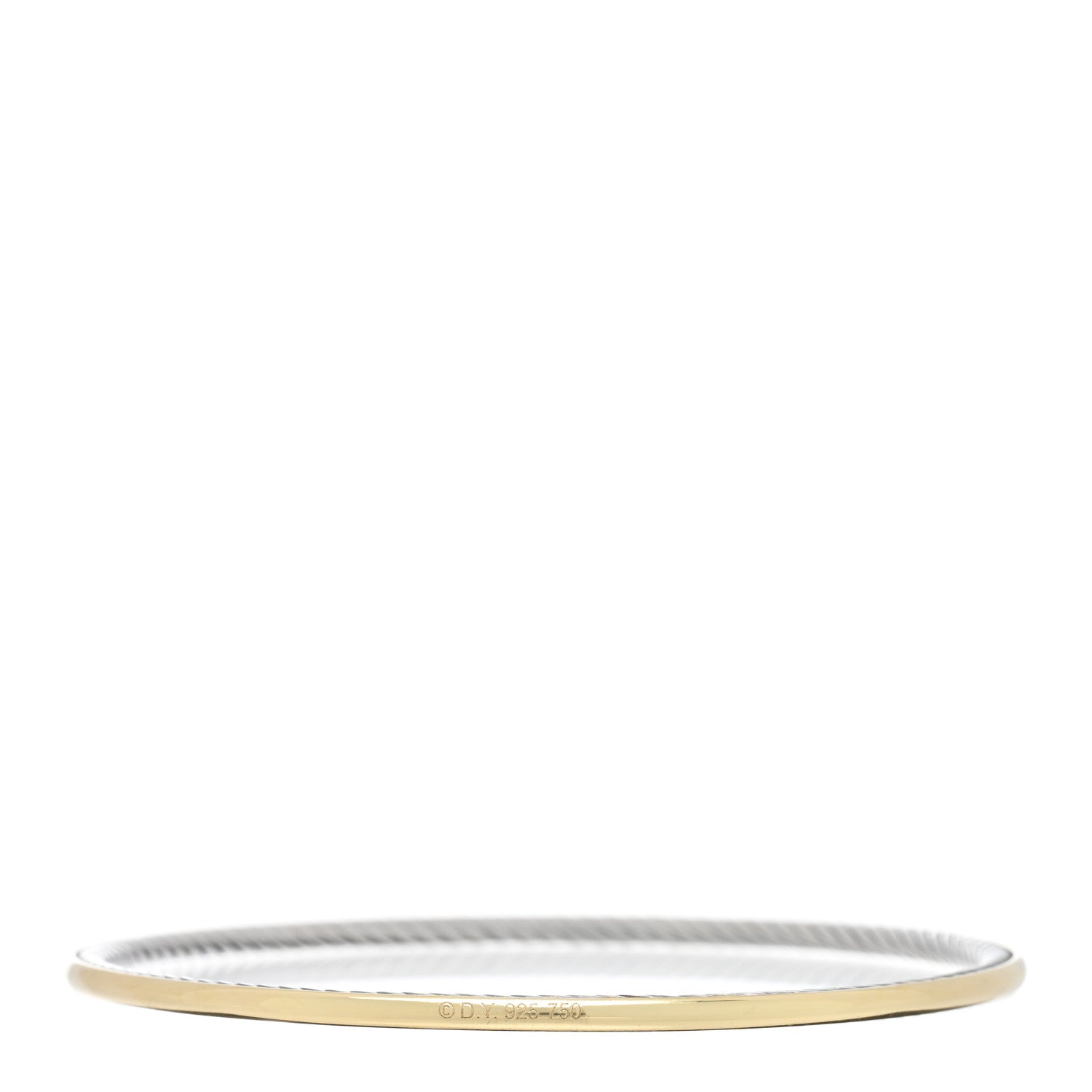 David Yurman Sterling Silver 18K Yellow Gold Cable Bangle Bracelet 3 of 3