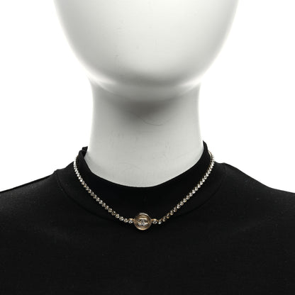 Chanel Crystal CC Chain Short Necklace Gold 2 of 6