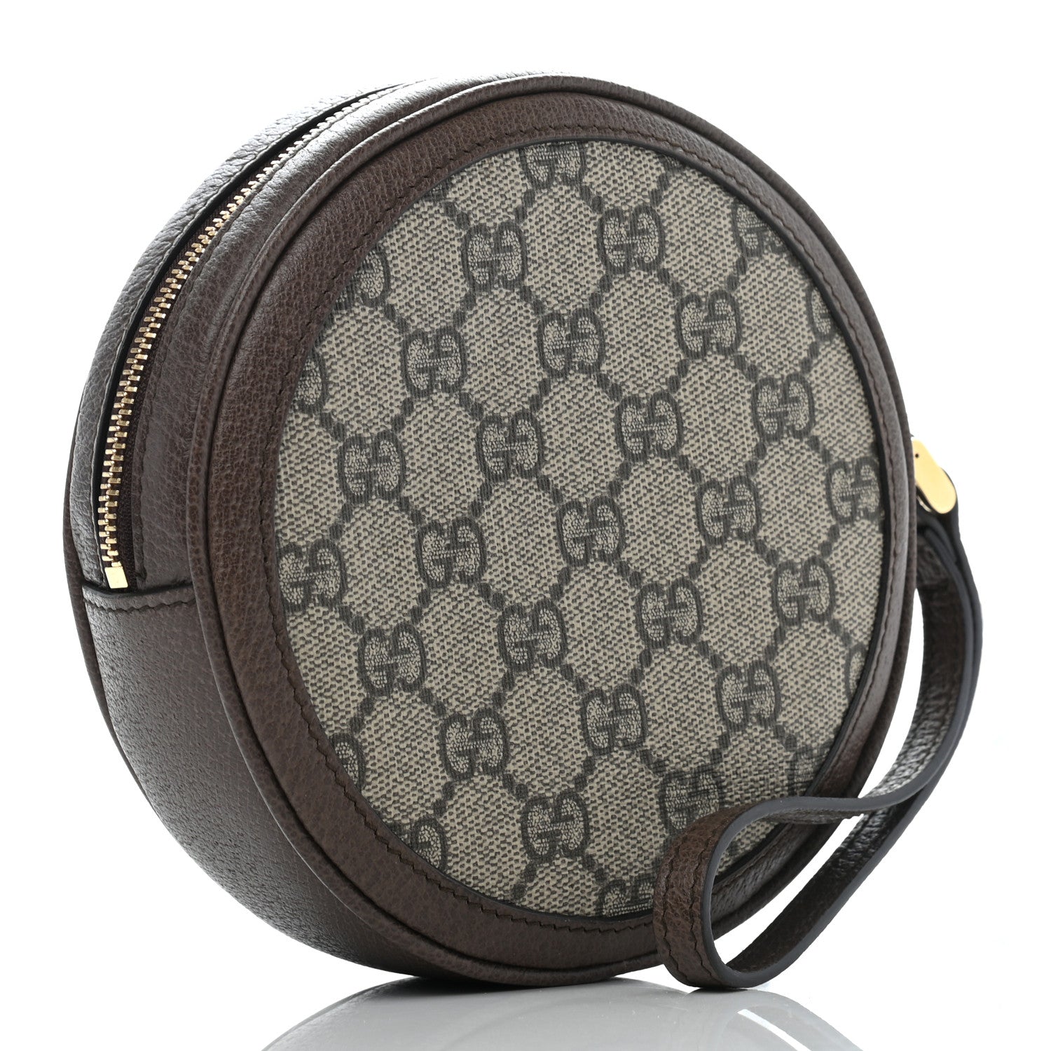 Gucci GG Supreme Monogram Web Ophidia Circle Wristlet Beige New Acero 3 of 7