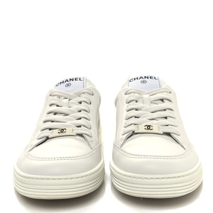 Chanel Calfskin Womens CC Logo Sneakers 39.5 White 2 of 9