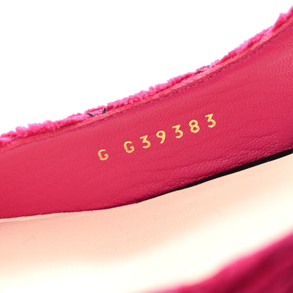Chanel Corduroy Patent Calfskin Cap Toe Quilted Mary Jane Flats 39.5 Fuchsia Black 8 of 9
