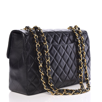 Chanel Lambskin Quilted XL Jumbo Single Flap Black 3 of 11