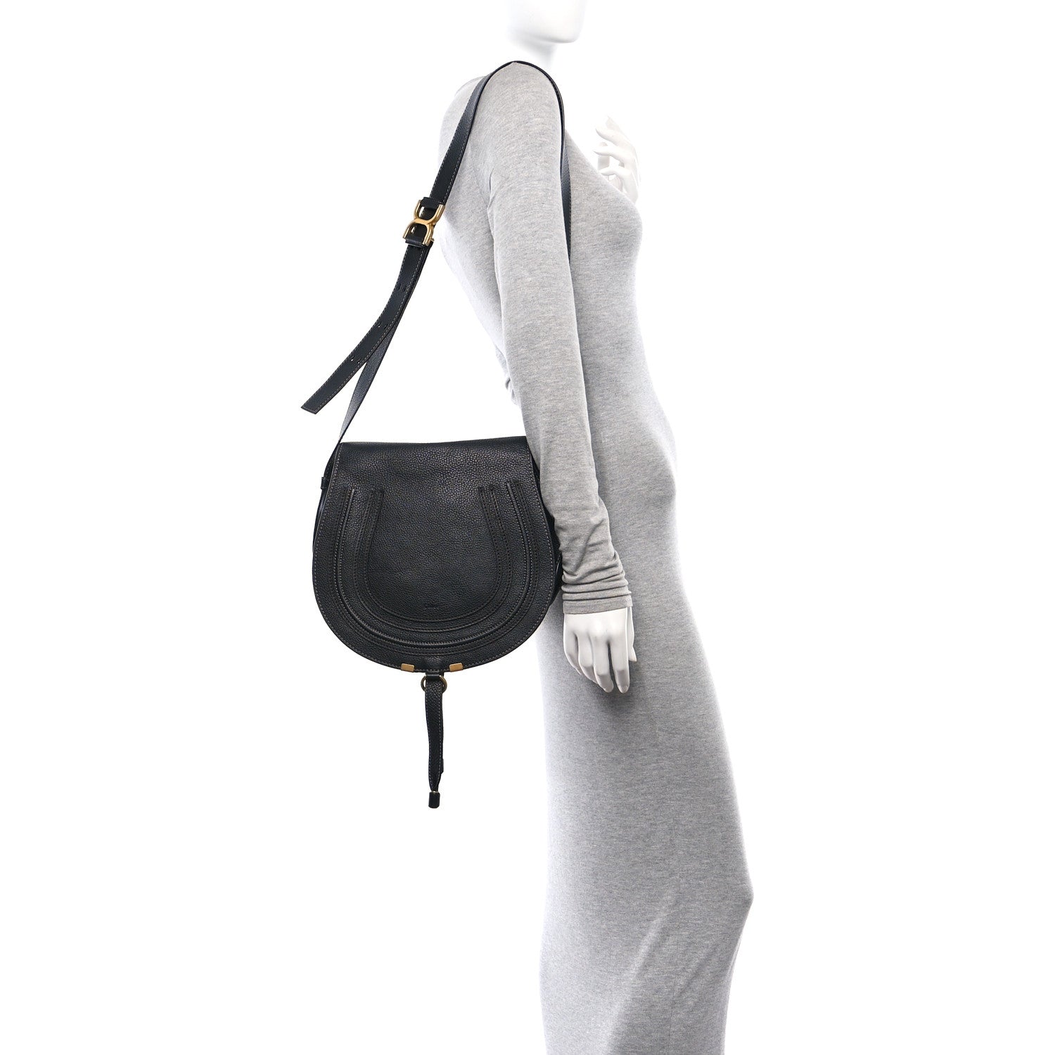 Chloe Calfskin Medium Marcie Round Crossbody Bag Black 2 of 10