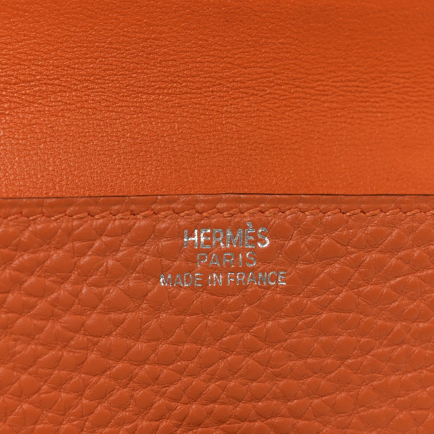 Togo Dogon Card Case Key Holder Orange