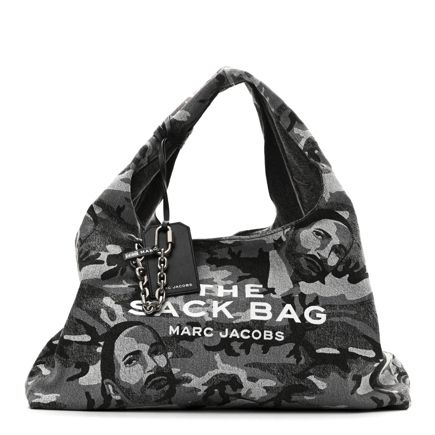 Marc Jacobs Denim Camo XL The Sack Bag Grey 1 of 10
