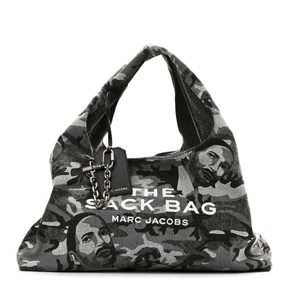 Marc Jacobs Denim Camo XL The Sack Bag Grey 1 of 10