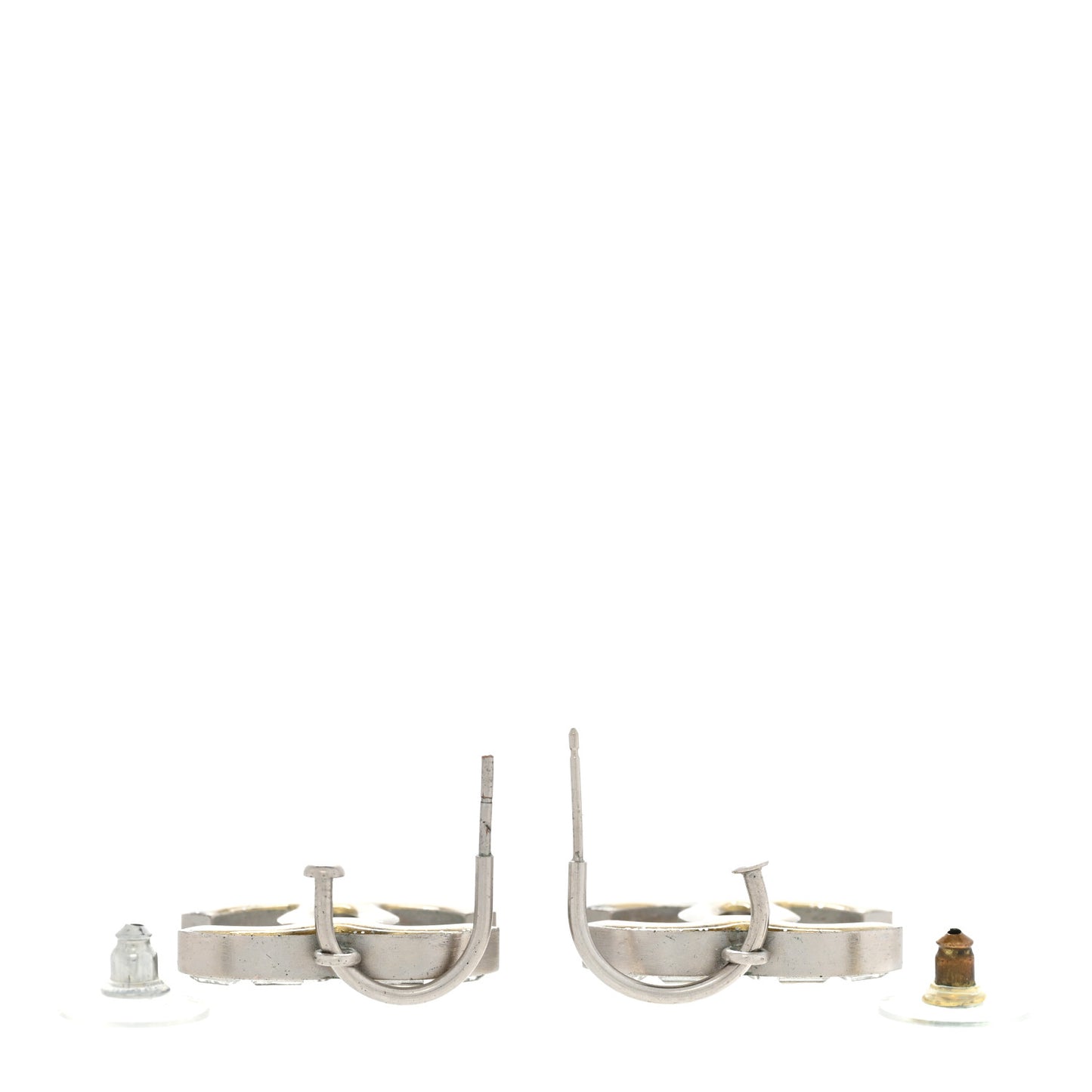 Baguette Crystal CC Dangle Earrings Gold