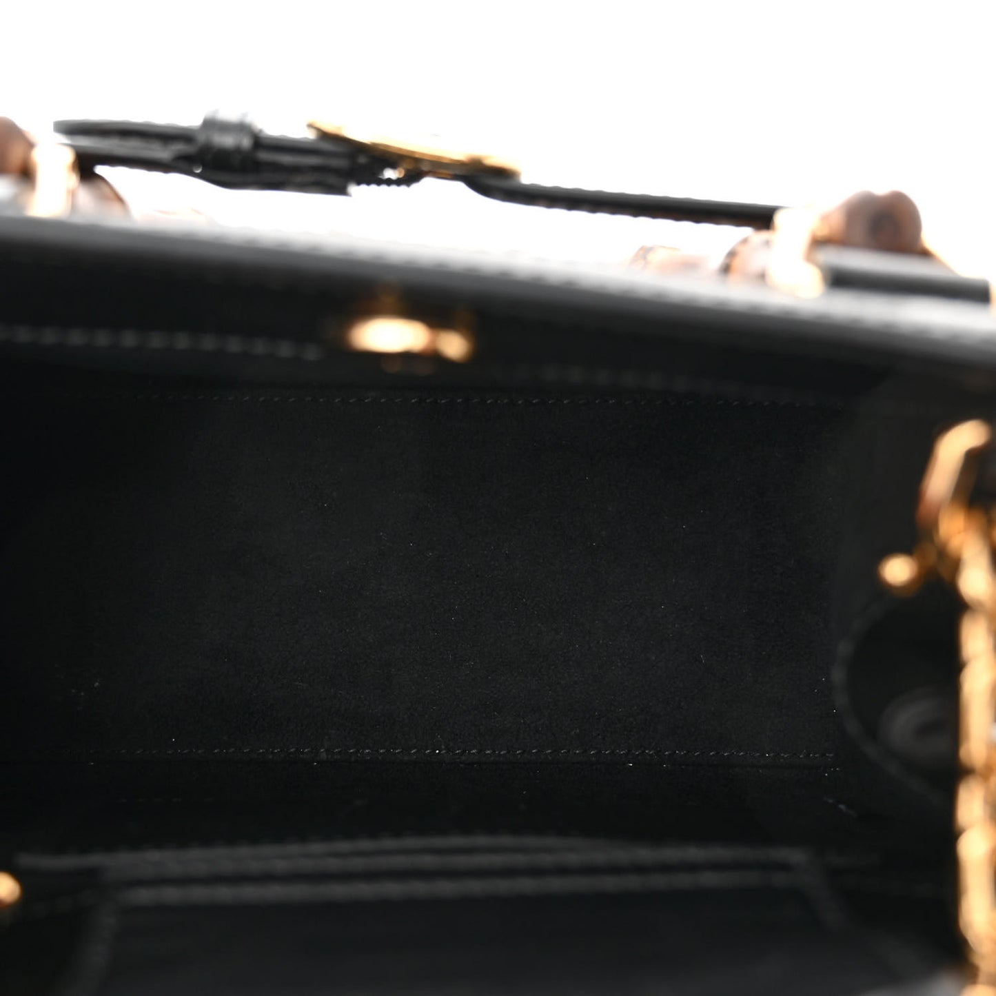 New Canvas Charisma Calfskin Crystal GG Monogram Mini Diana Tote Black