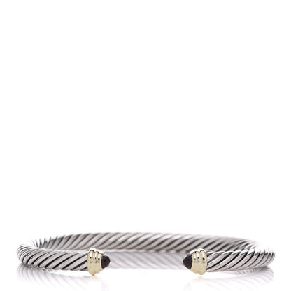 David Yurman Sterling Silver 14K Yellow Gold Garnet 5mm Cable Classics Petite Color Bracelet 1 of 5