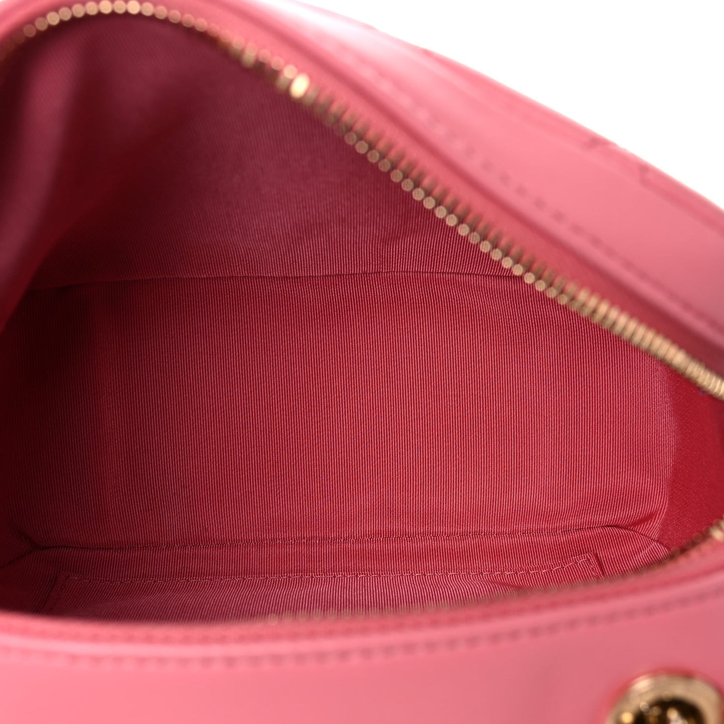 Lambskin Quilted Studded Quilted Vanity Case With Chain Rose