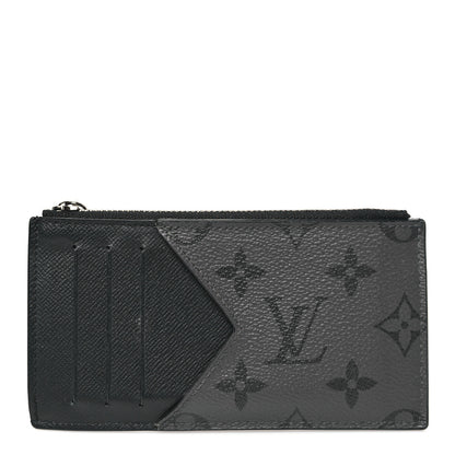 Louis Vuitton Reverse Monogram Eclipse Taiga Coin Card Holder 1 of 8