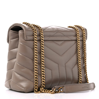 Saint Laurent Calfskin Y Quilted Monogram Small Loulou Chain Satchel Taupe 2 of 10