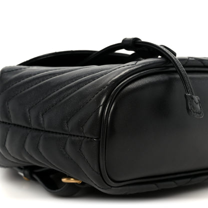 Gucci Calfskin Matelasse GG Marmont Flap Backpack Black 10 of 11