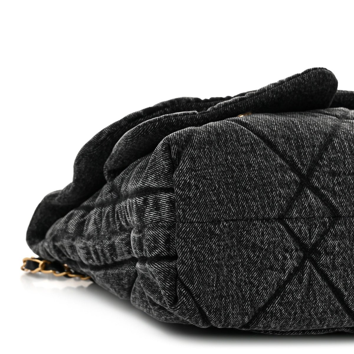 Chanel Washed Denim Quilted Maxi Flap Bag Black 9 of 10