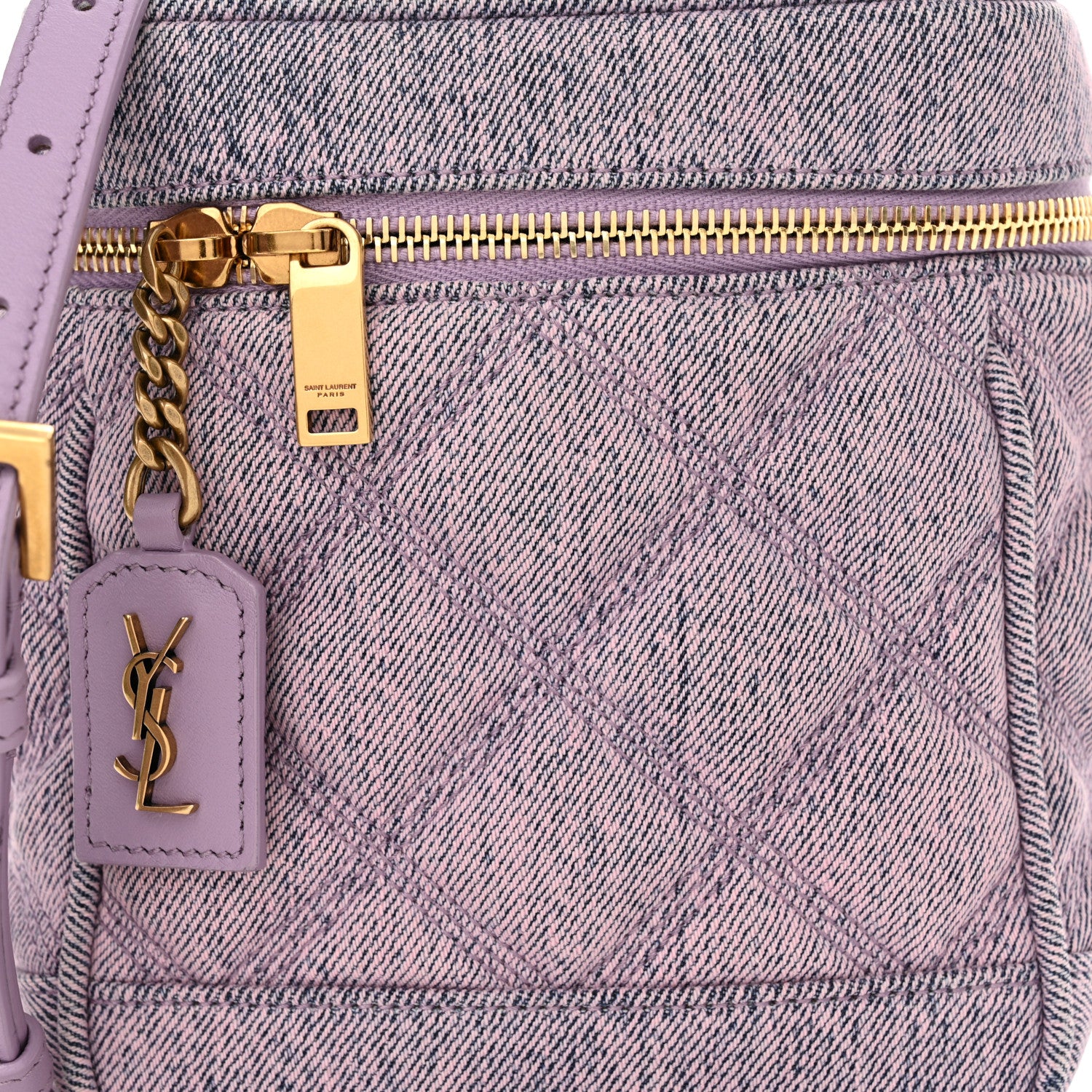 Saint Laurent denim Quilted 80's Vanity Bag Bleached Lilac 8 of 10