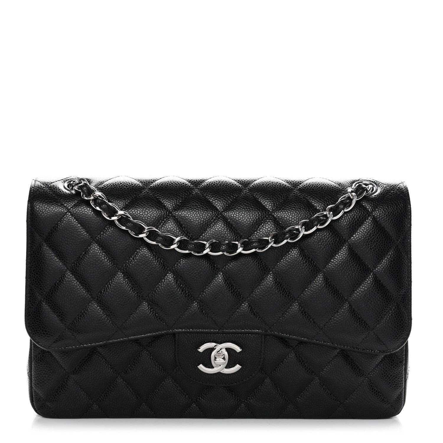 Chanel Caviar Quilted Jumbo Double Flap Black 1 of 12