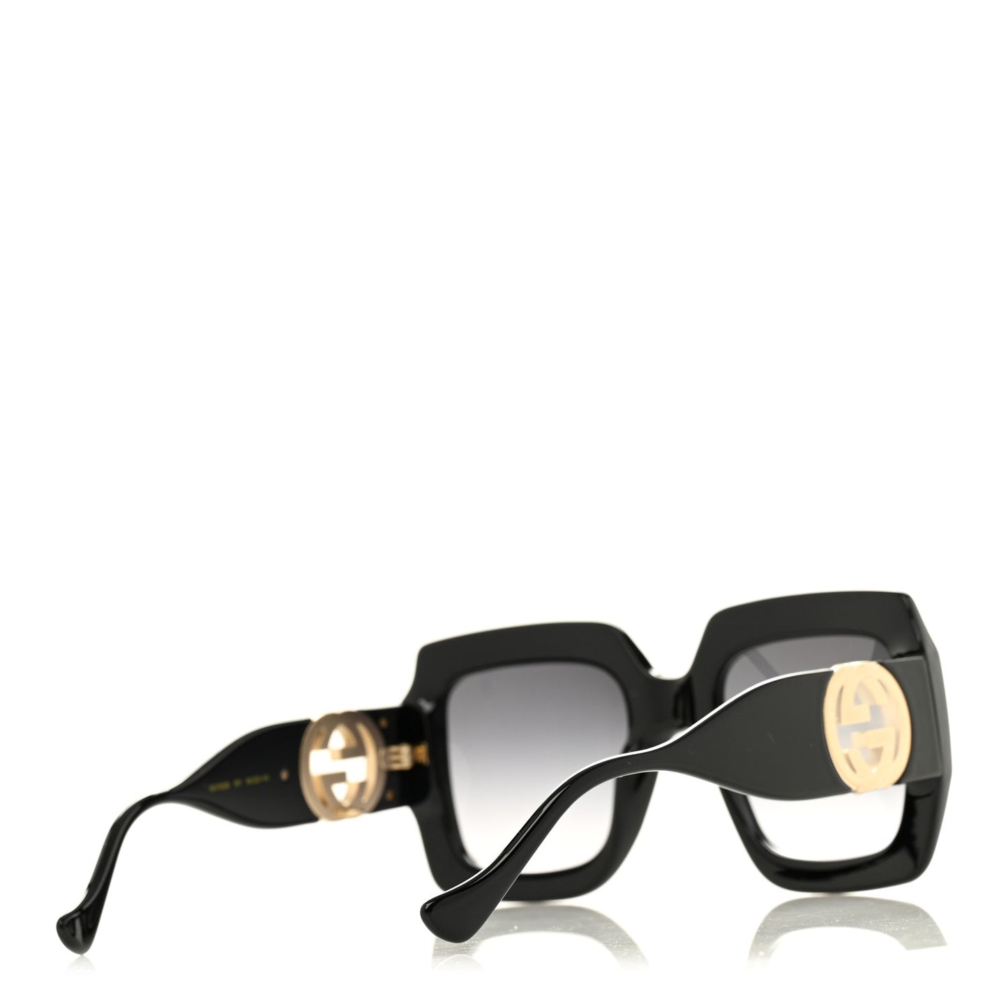 Acetate Square Frame Chain Sunglasses GG1022S Black