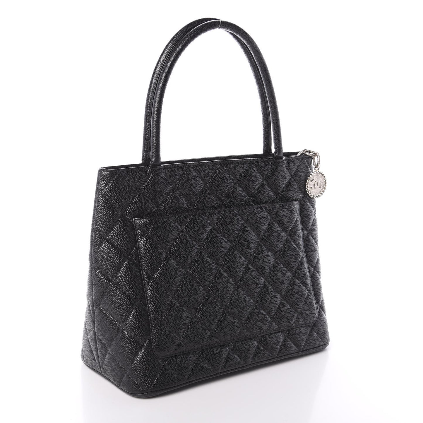 Caviar Quilted Medallion Tote Black