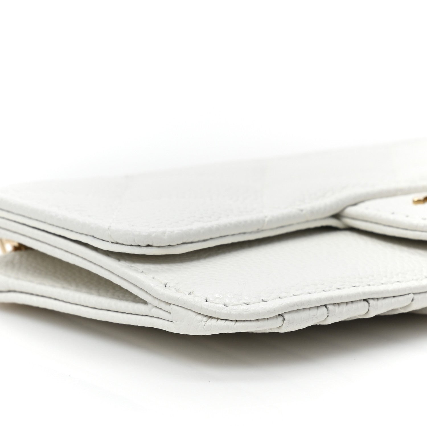 Chanel Caviar Quilted Flap Zip Card Holder White 10 of 11