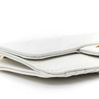 Chanel Caviar Quilted Flap Zip Card Holder White 10 of 11