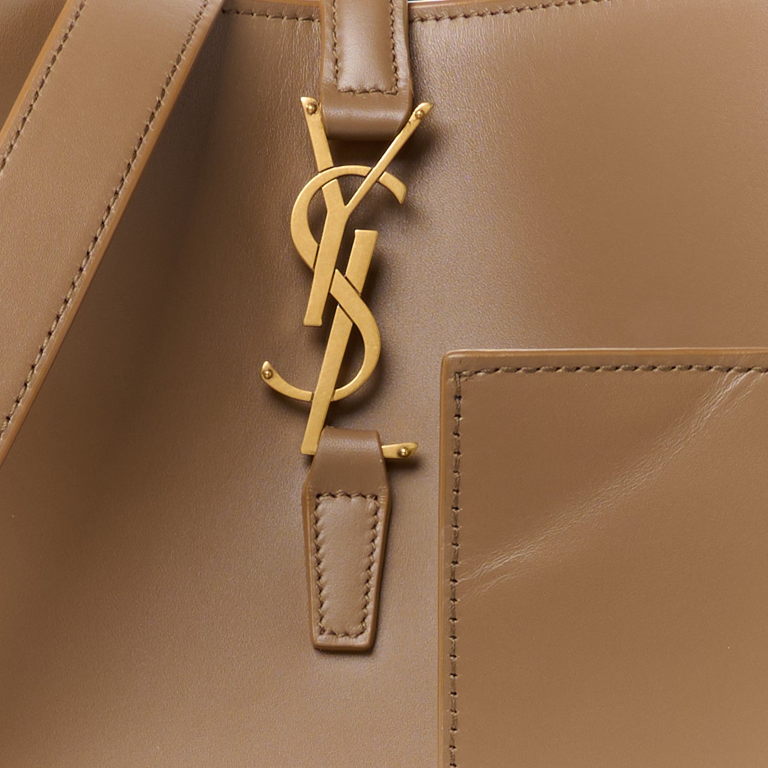 Saint Laurent Shiny Calfskin Le 37 Bucket Bag Dark Cork 11 of 14
