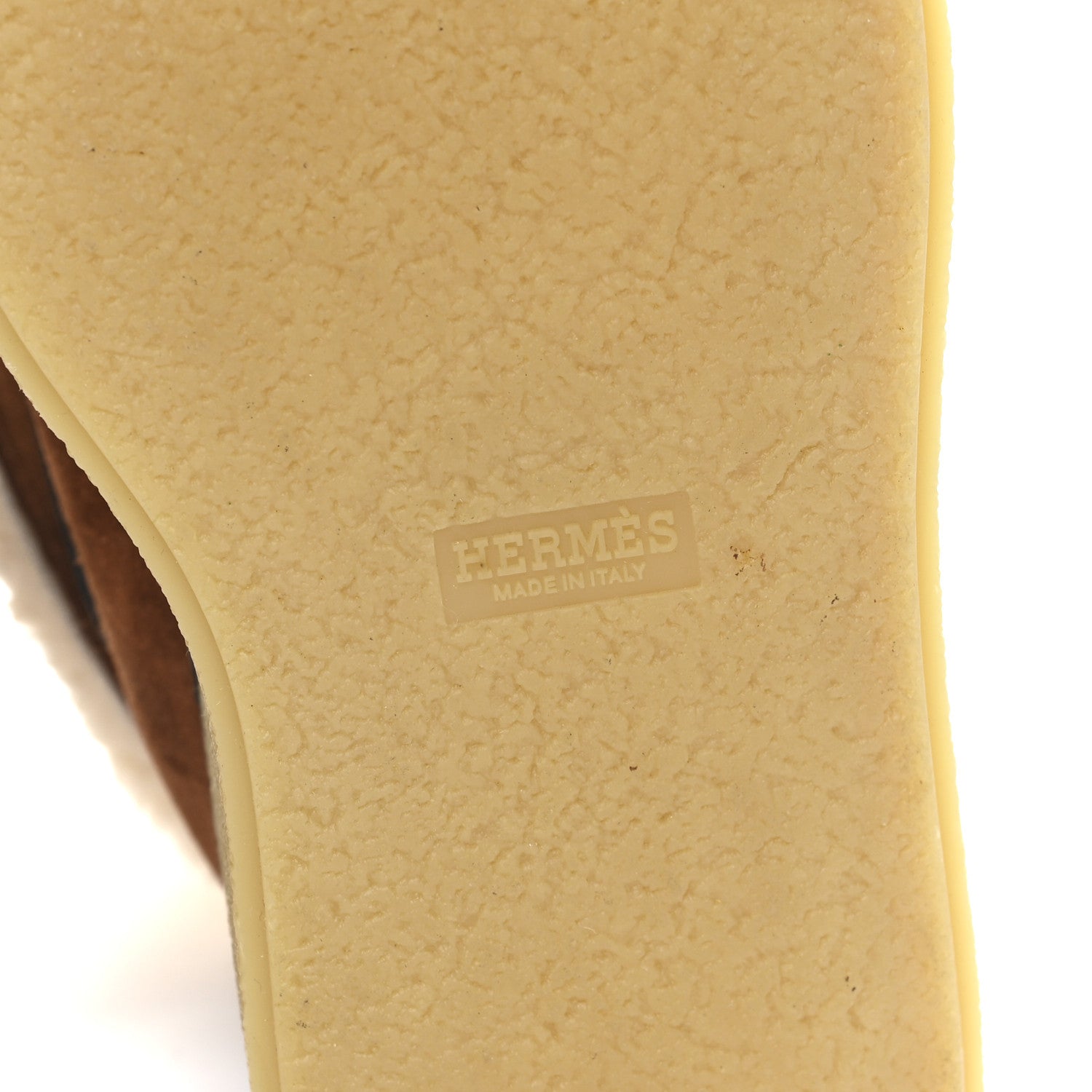 Hermes Suede Shearling Womens Hemisphere Ankle Boots 37.5 Brown 7 of 9