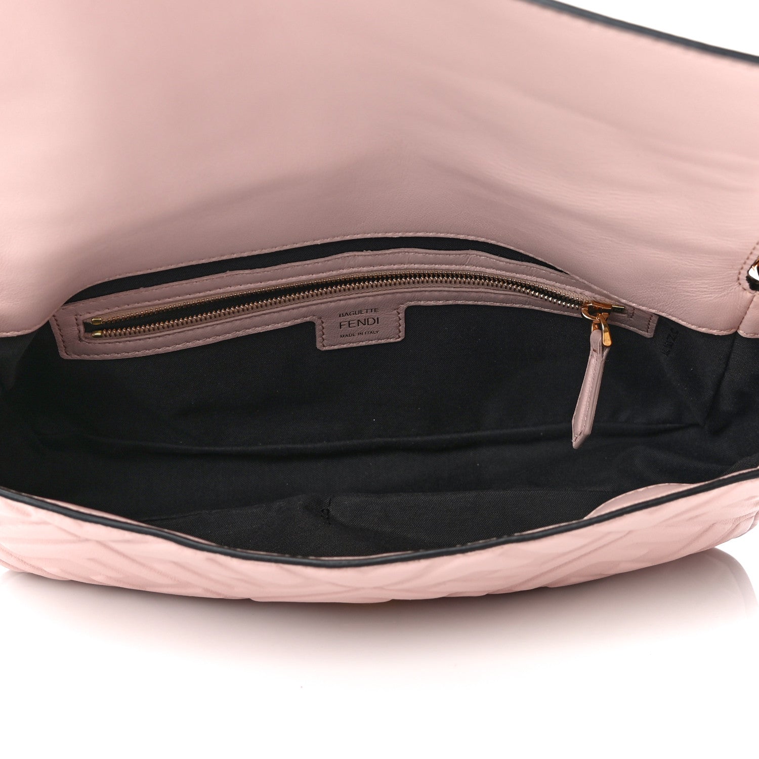 Fendi Nappa FF 1974 Embossed Baguette Rosa Quarzo 6 of 12