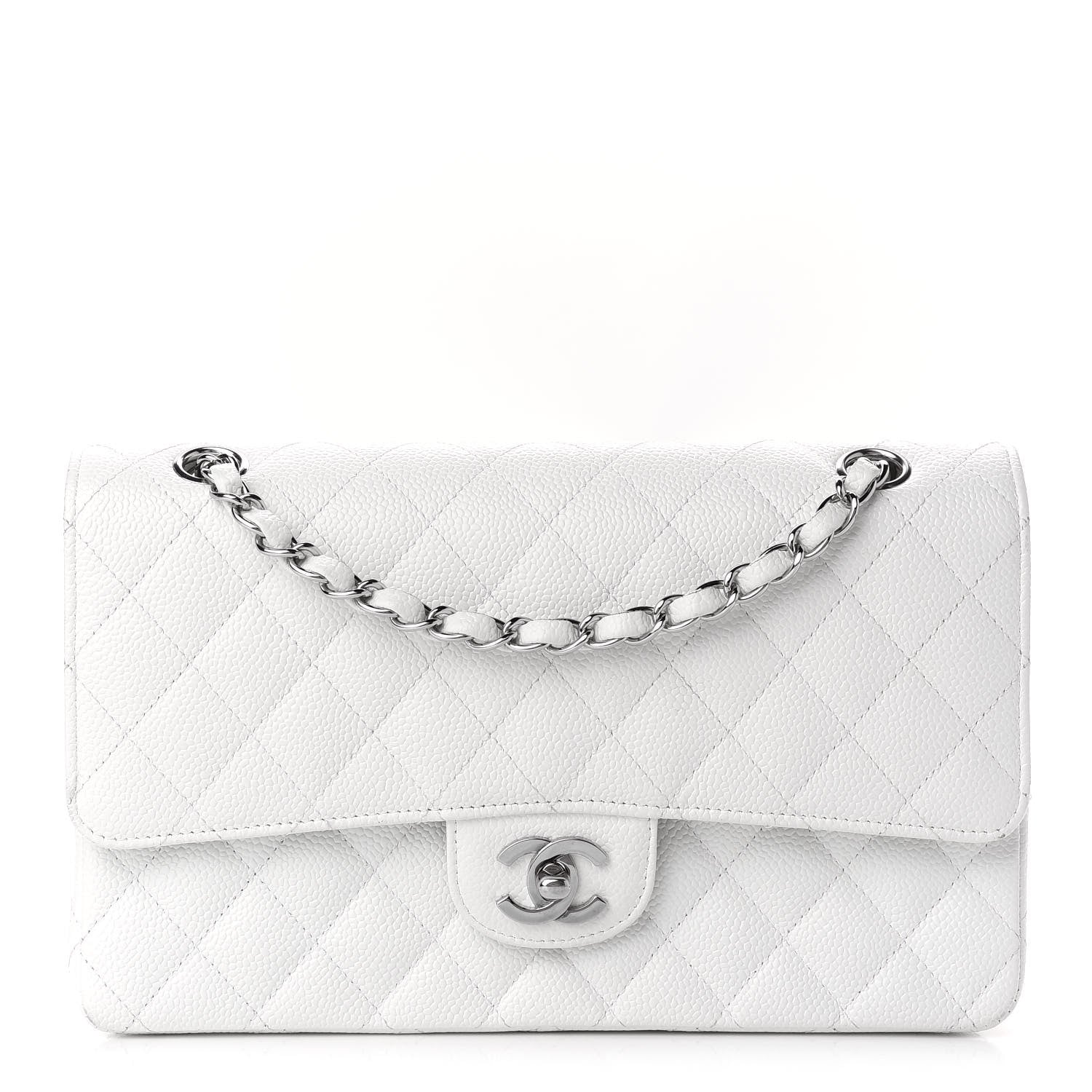 Chanel Caviar Quilted Medium Double Flap White 1 of 16