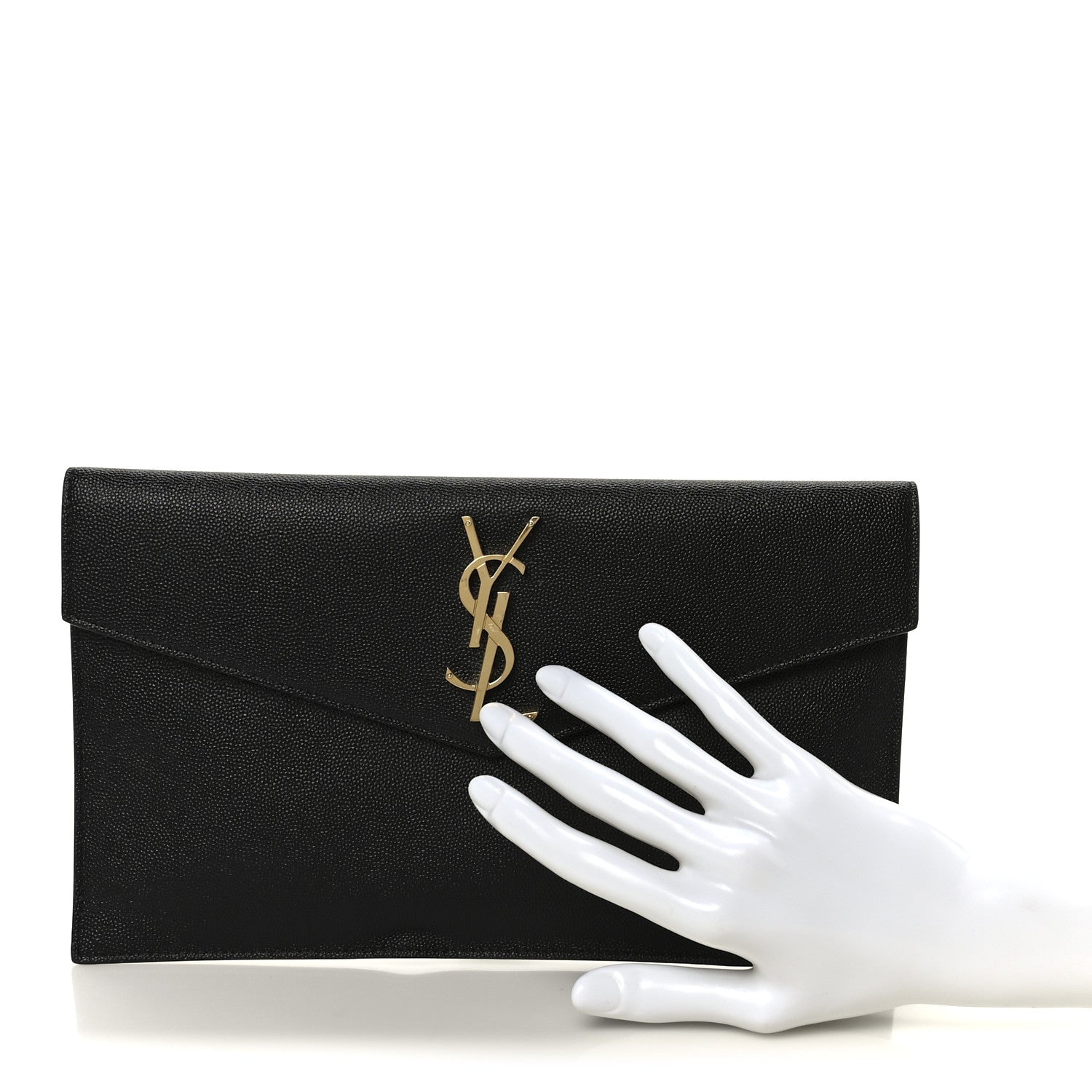 Saint Laurent Grain De Poudre Uptown Pouch Black 2 of 8