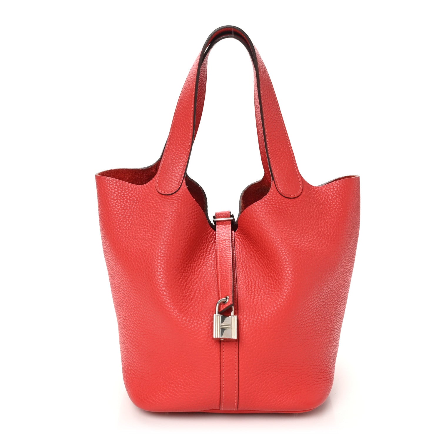 Hermes Taurillon Clemence Picotin Lock 22 MM Rouge Pivoine 1 of 10