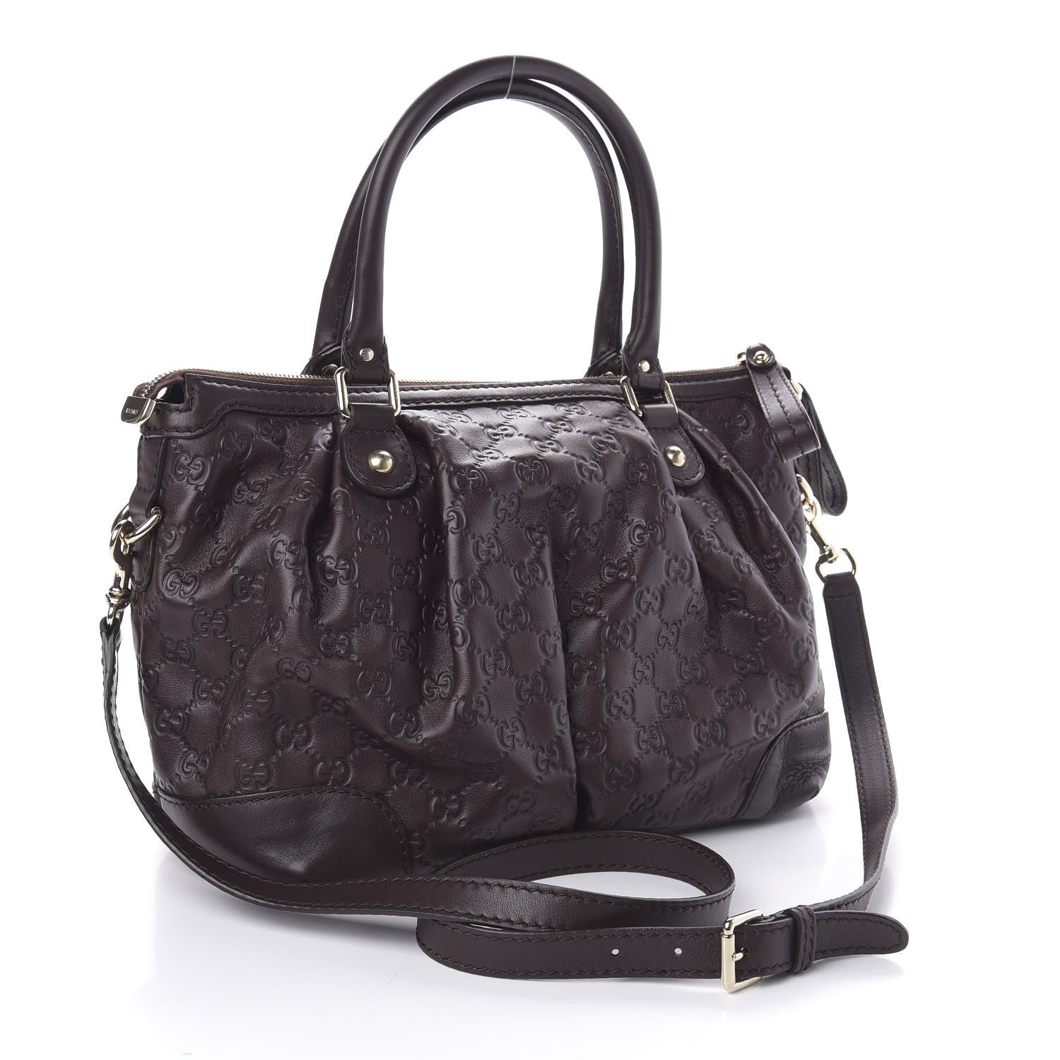 Gucci Guccissima Medium Sukey Top Handle Bag Dark Brown 4 of 12