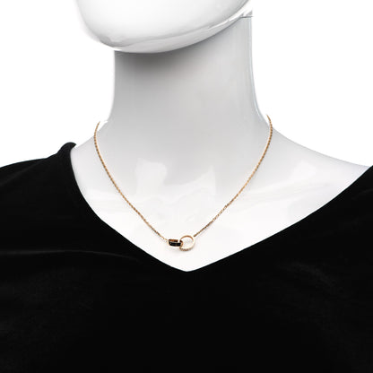 Cartier 18K Pink Gold Diamond Interlocking LOVE Necklace 2 of 6