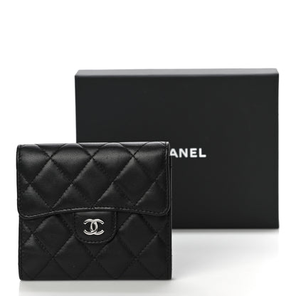 Chanel Lambskin Quilted Compact Flap Wallet Black 13 of 13